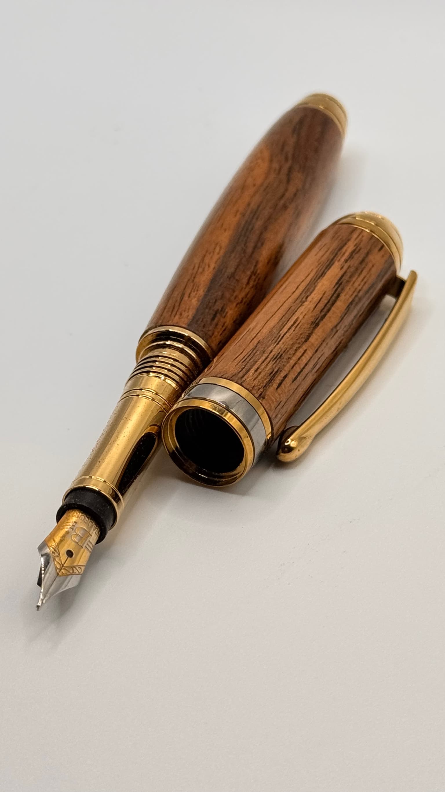 No. 8, handcrafted LIGNORAE fountain pen in Honduran Rosewood (Dalbergia stevensonii), The First One Hundred edition piece