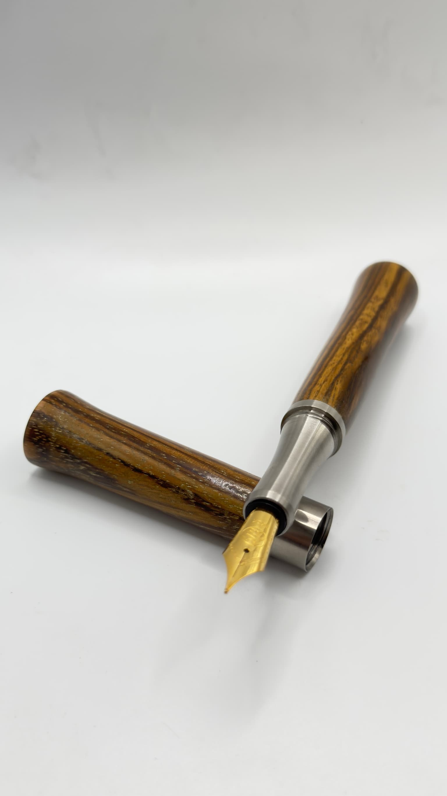 No. 24 - Sparks, handcrafted LIGNORAE fountain pen in Zebrano (Microberlinia brazzavillensis), The First One Hundred edition piece