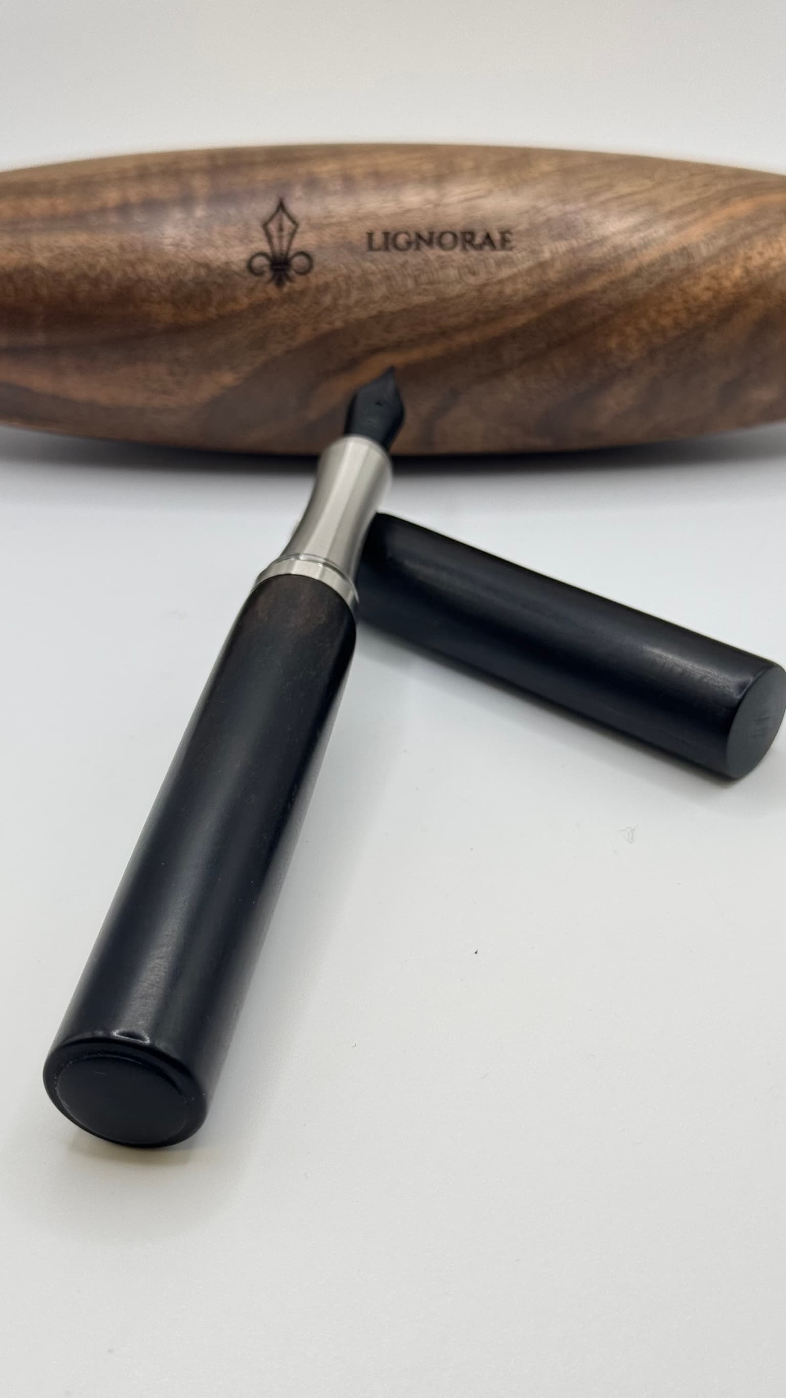No. 42 - Monolit, handcrafted LIGNORAE fountain pen in Ebony (Dyospiros crassiflora), The First One Hundred edition piece