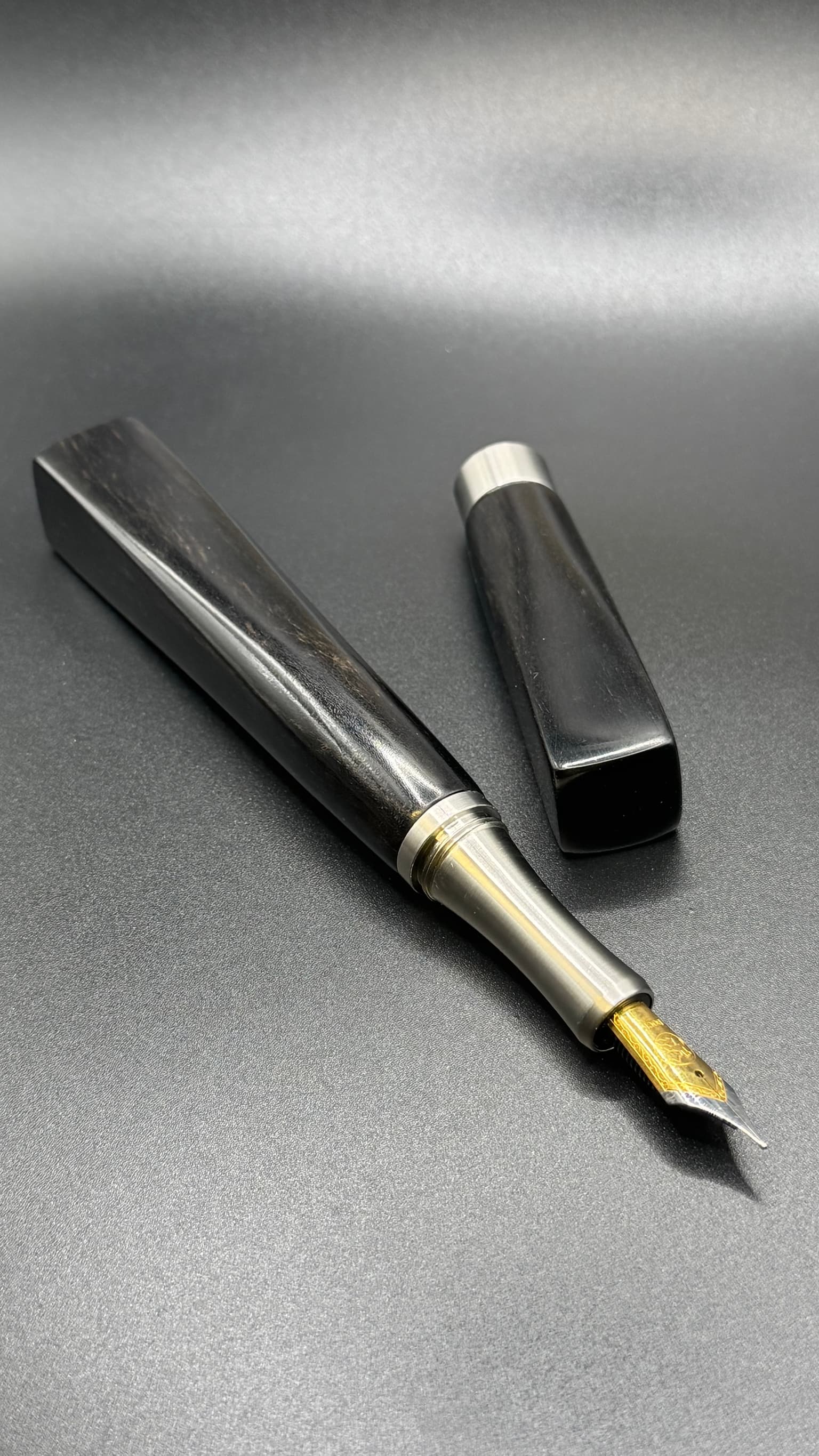 No. 44 - UiP, handcrafted LIGNORAE fountain pen in Ebony (Dyospiros crassiflora), The First One Hundred edition piece